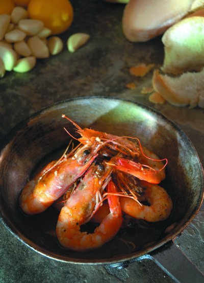 Boiled Lemon Garlic Shrimp