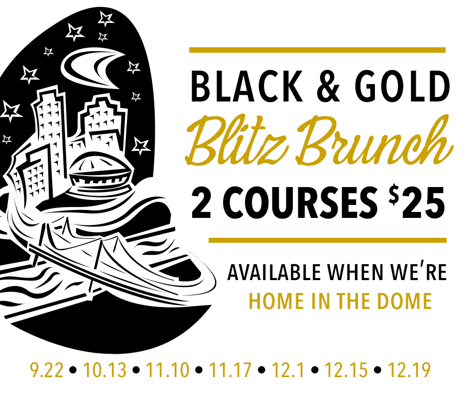 Promotion for Black & Gold Blitz Brunch